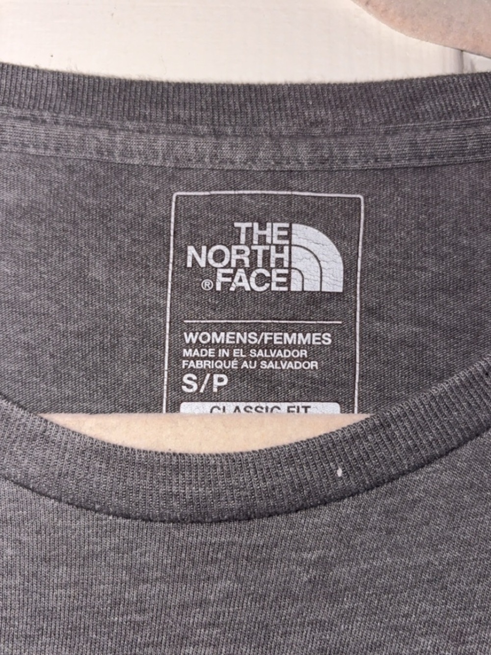 The North Face Women's Short Sleeve Logo Tee - Charcoal Gray with White Logo - Picture 2 of 2